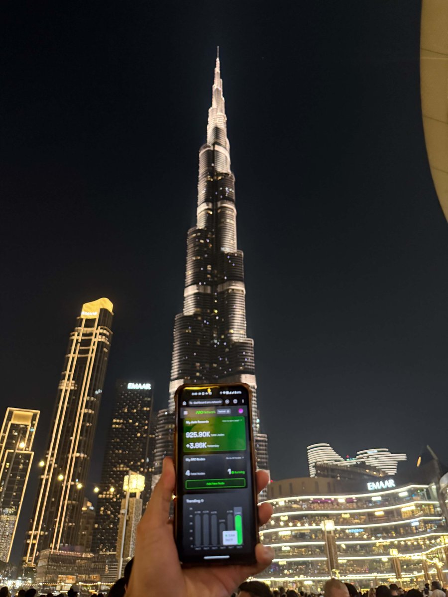 DeezGaming2's tweet photo. While touching grass, grinding never stops.
Running my ARO node with the Burj Khalifa in the background, from my desk to one of the tallest building in the world.
#NodeInTheWild @AroNetwork
Discord link: https://t.co/UkppkKT4nD https://t.co/RQVR3qgo5K