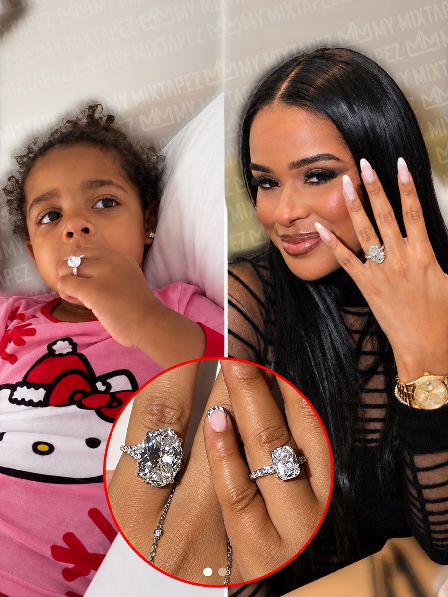 mymixtapez's tweet photo. G Herbo buys his daughter Emmy her own diamond ring to match her mom Taina’s reportedly five-figure ring 💎 https://t.co/WICNQWxKHi