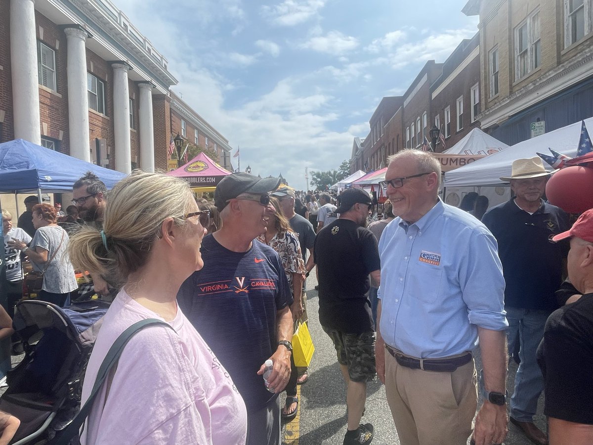 MorganGriffith's tweet photo. I spent the early afternoon at Bedford CenterFest with Delegate Tim Griffin and Senator Mark Peake. Huge crowd today! https://t.co/ACwmaBtXfR