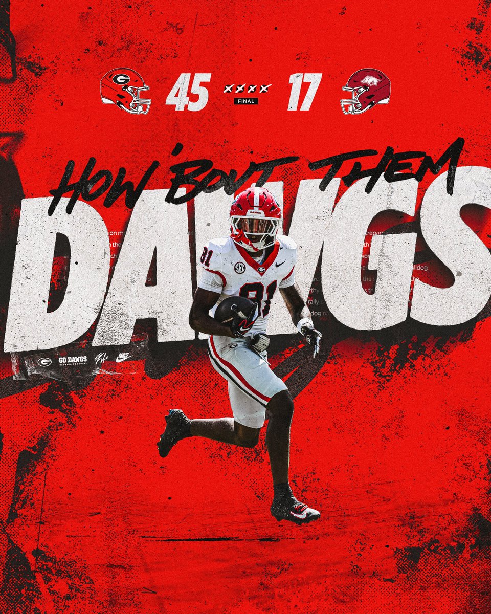 GeorgiaFootball's tweet photo. Dawgs > Hogs https://t.co/nTy0Z9gzRH