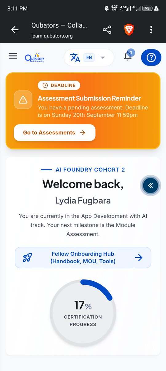 FugbaraL's tweet photo. One week into my AI journey! 

Started training at Qubators AI Foundry this Monday, and I’ve already learned so much.

Classes, assessments &amp; online sessions—what a week! 🔥

Week 1: DONE. ✅
Thank you, Qubators, for the opportunity. 🙌🏽

Just getting started. https://t.co/nIlca7wDW1