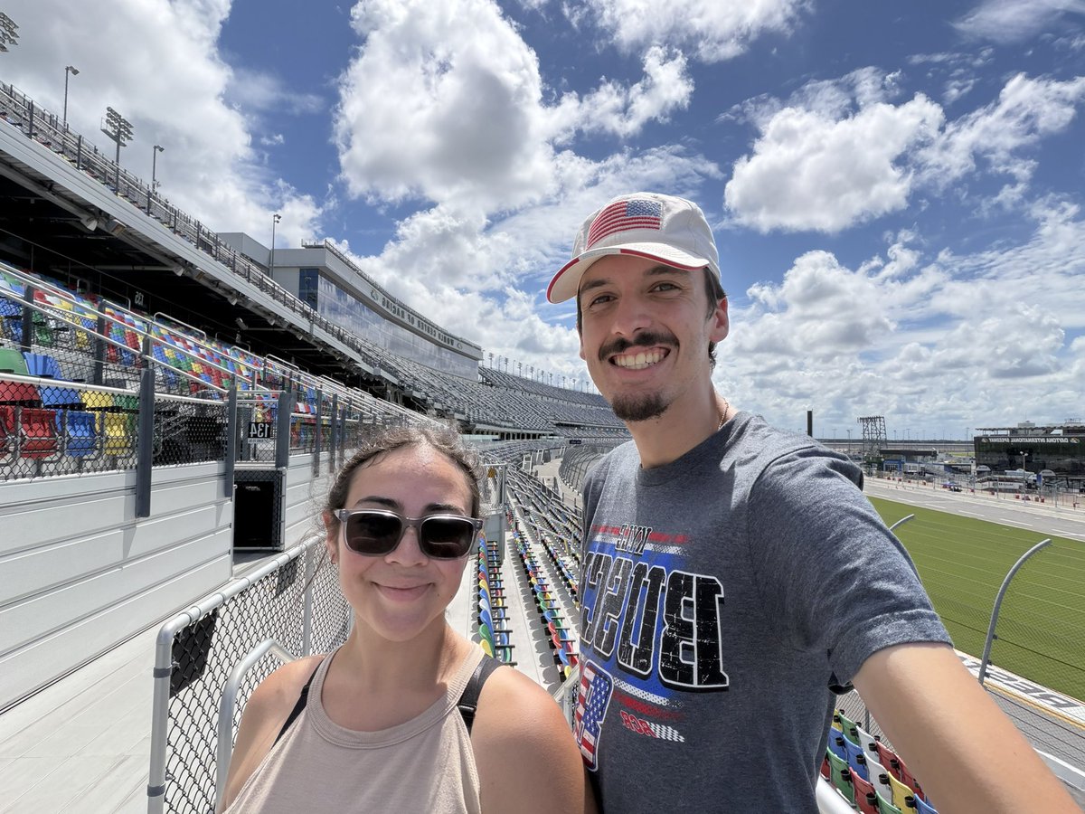 MikeTheProgram's tweet photo. Did the Daytona tour today, track was being actively used so there was a bunch of cars racing. Really awesome experience, cheap for what we got to do too! https://t.co/9Xt8KZyQeq