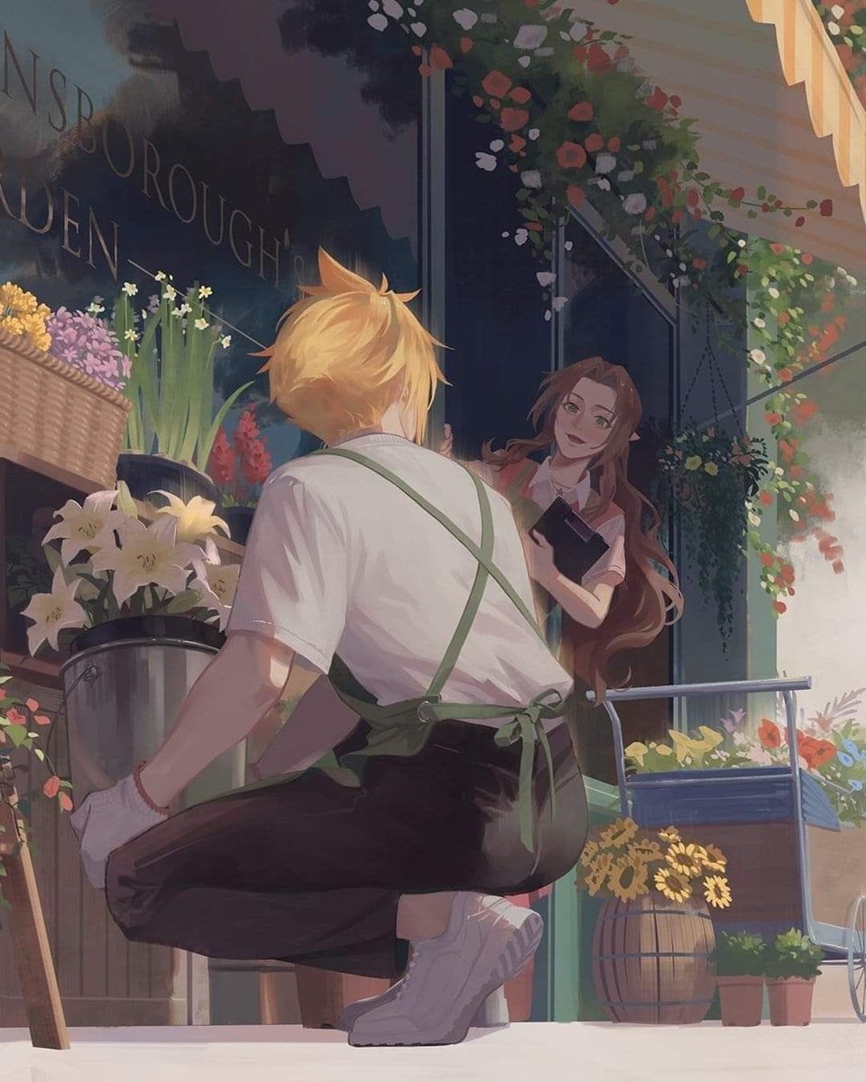 larissngg's tweet photo. imagino assim a vidinha do cloud e da aerith em um dia normal https://t.co/VaKjEiK3ym