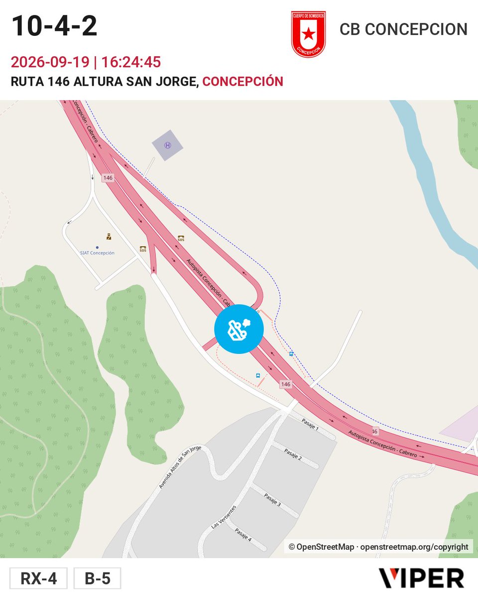 CentralCBC's tweet photo. 10-4-2 RUTA 146 ALTURA SAN JORGE /  RX-4, B-5 https://t.co/3fMAiClQw9