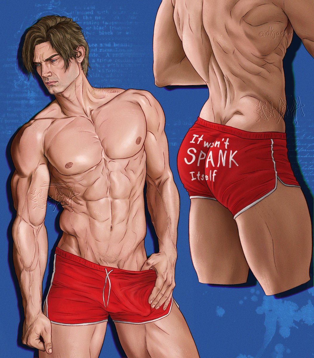 IdkJacum's tweet photo. Those shorts are telling me something... 
#LeonScottKennedy #ResidentEvillRequiem 
#LeonKennedy #fanart https://t.co/85XeQRtr71
