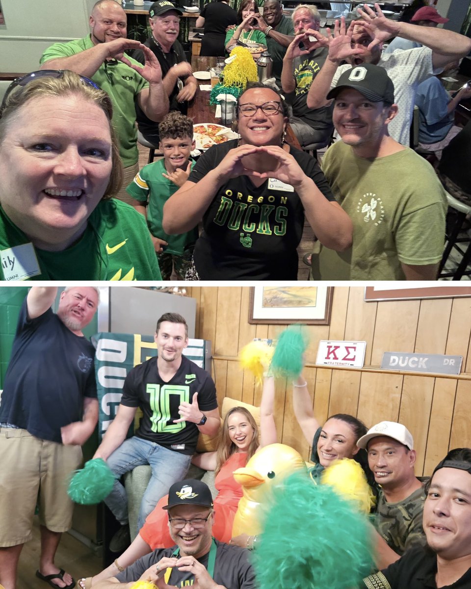 HawaiiDucks's tweet photo. That Oregon Ducks Friday win sure makes for an awesome Saturday! ๐ Mahalo to our @UOAlumni Hawaii Ducks who joined our watch parties on Maui & Oahu! Join us next Saturday, USC kickoff is 1:30pm HT. GO DUCKS! ๐๐
#goducks #hawaiiducks #uoalumni #scoducks #onceaduckalwaysaduck https://t.co/n2sDwsV9Te