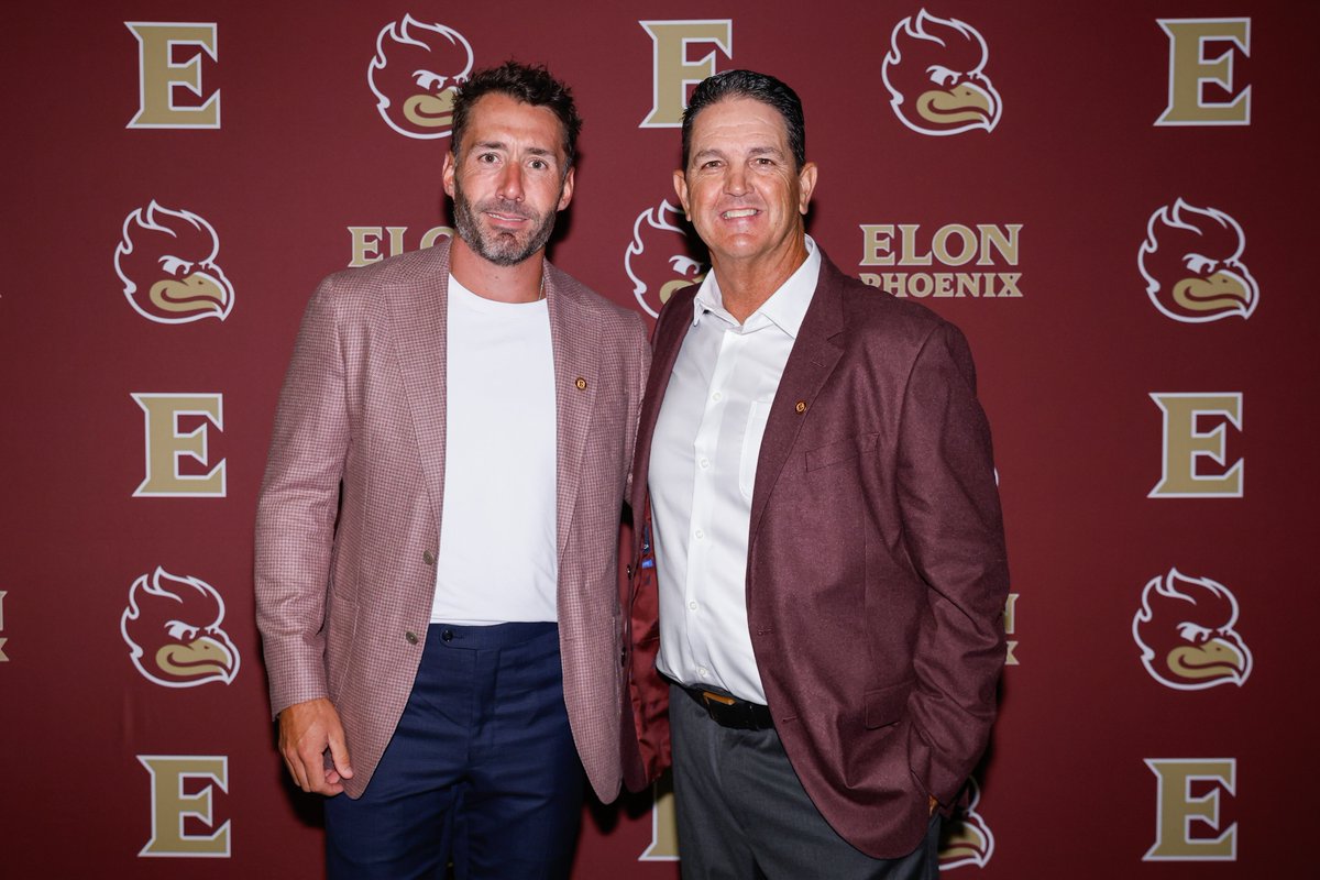ElonBaseball's tweet photo. Immortalized. 👑

Congratulations to Mike Kennedy and Chase Austin on their induction into the Elon Athletics Hall of Fame! 

#PhoenixRising | #AED https://t.co/A47aYowANC