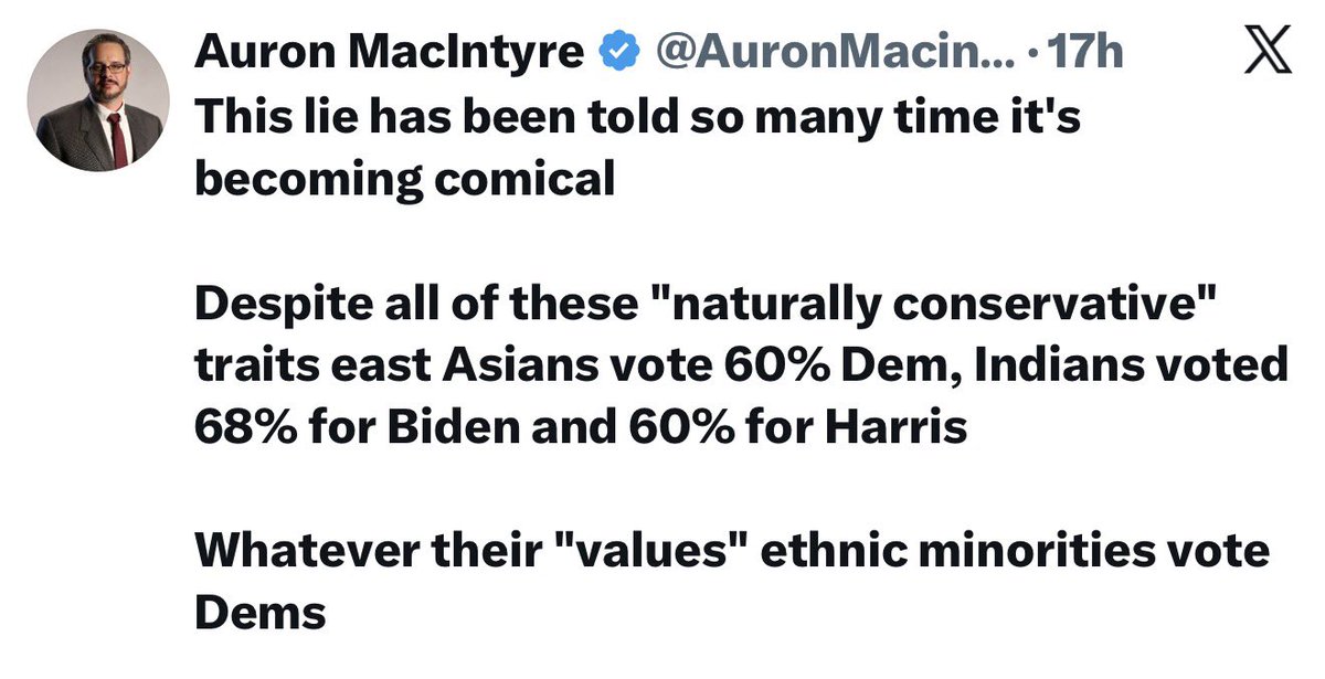 CBHeresy's tweet photo. Maybe pro-family Indians with conservative values wouldn’t vote Democrat if you didn’t call them “dirty pagan poop people.”

Just a thought for those of you that want to win elections and don’t have a doomsaying career that requires us to always lose for your message to resonate. https://t.co/1lsIHqng4p