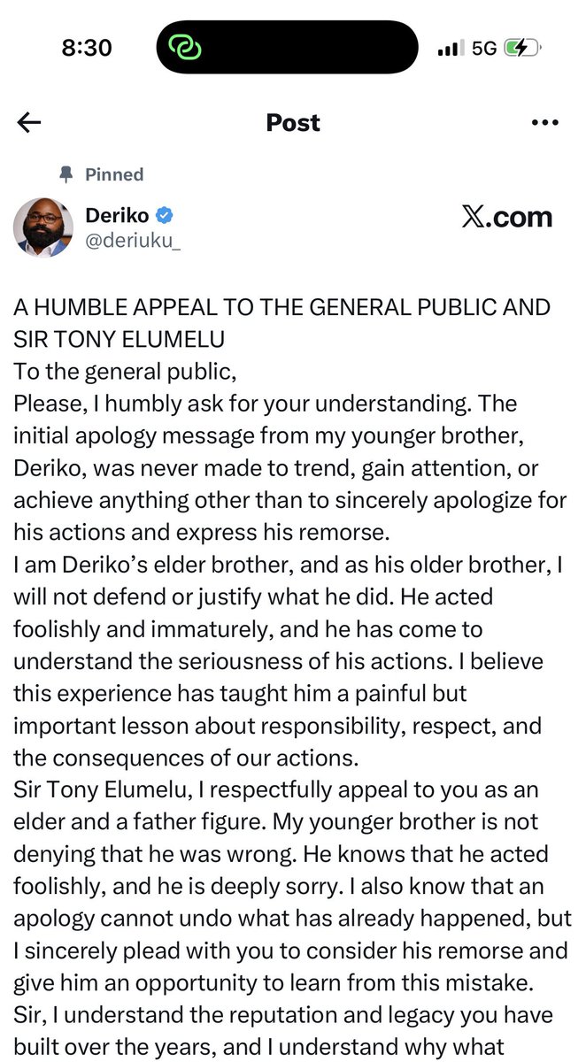 TheDamiForeign's tweet photo. Tony elumelu don arrest another banger boy😳 https://t.co/tLjzvHWZTB