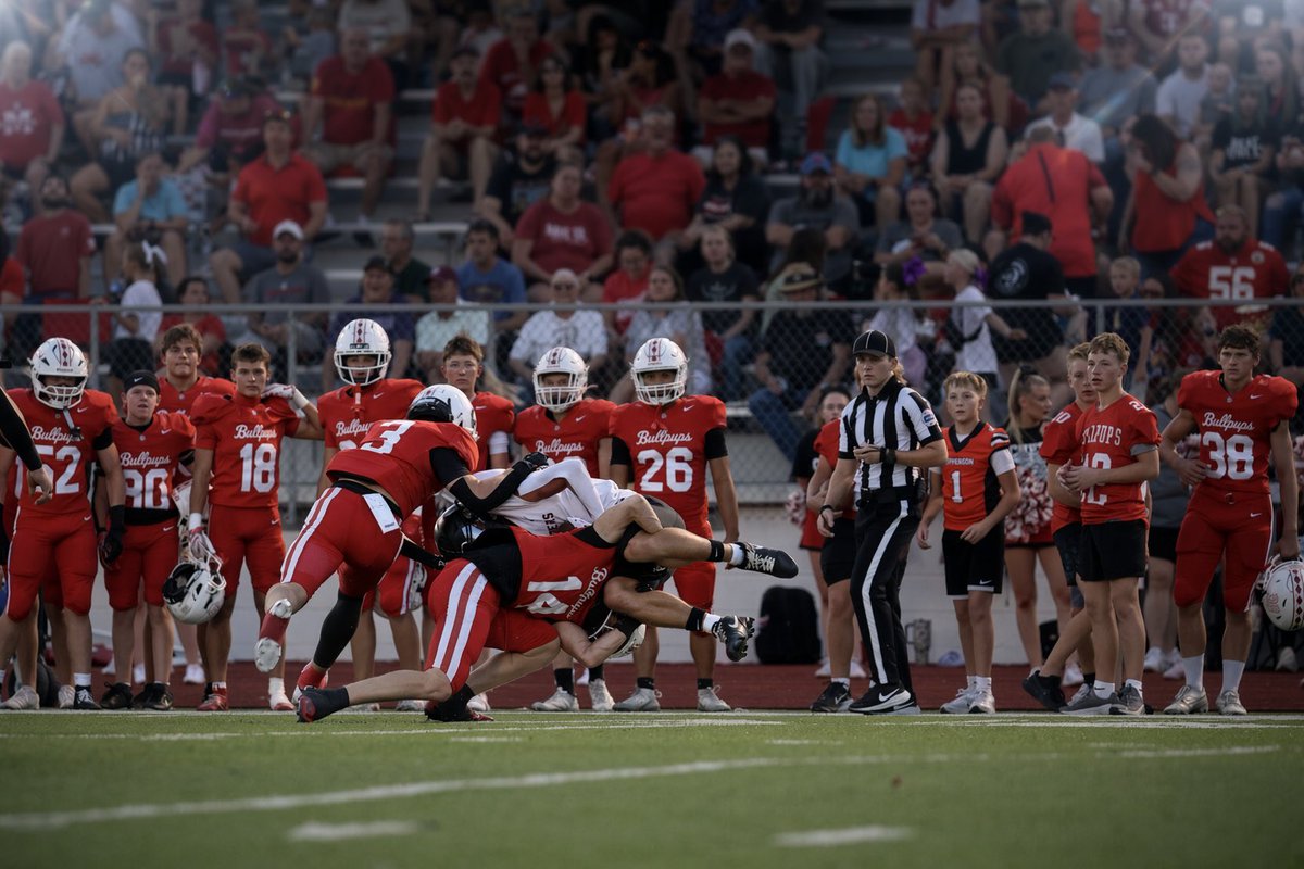 McPhersonHSFB's tweet photo. What a night to be a Bullpup! A great rivalry win! Thank you Bullpup Nation for showing up and showing out. Same time…same place next week!

📸 cred: Alana Barkley https://t.co/iwZxnIpcvt