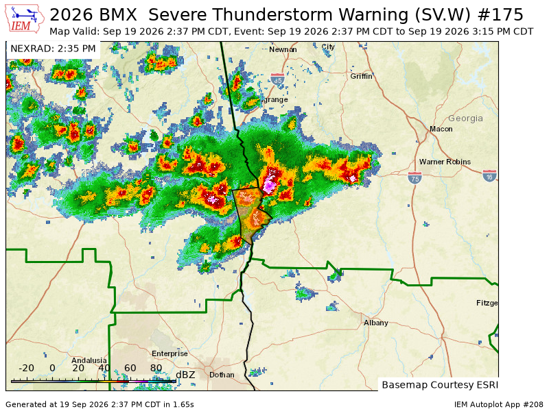 FayCoALARC's tweet photo. BMX issues Severe Thunderstorm Warning [wind: 60 MPH (RADAR INDICATED), hail: <.75 IN (RADAR INDICATED)] for Russell [AL] till 3:15 PM CDT https://t.co/TmdhH8SQRY https://t.co/PFRtjkXDbS