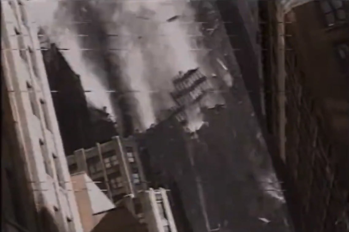 TheOlChippy's tweet photo. Christian Martin’s 9/11 footage has seen surprisingly little circulation, especially considering how close he was to the South Tower when it came down.

Martin was heading toward the World Trade Center after the first plane hit when he spotted a tourist with a video camera and paid him $500 to rent it for the day.

Not long after, he was filming from Washington Street, only a few blocks south of the towers, when the South Tower began to collapse.

His footage shows the facade coming down incredibly clearly before the blast and debris hit him. Martin was thrown into a car and briefly lost consciousness.

The camera was badly damaged, but the tape survived.

A few hours later, still covered in ash and debris, Martin made his way to NBC and went on air to tell the story of what he had just filmed.