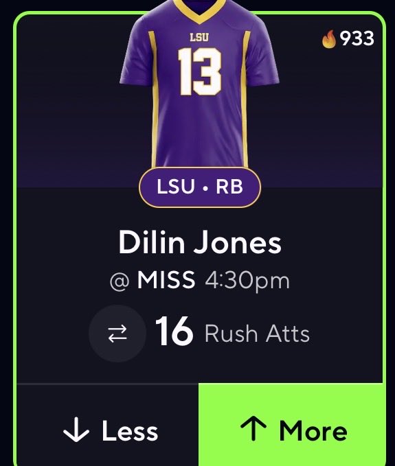 TradaPicks's tweet photo. THE BEST COLLEGE FOOTBALL PROP ON THE BOARD TODAY 🌟
Dilin Jones O 16 Rush Attempts 🎯
He WILL get fed tonight.
#Tradapicks #Gambling𝕏 #Prizepicks #CFB #Prizepickscfb #LSU #Olemiss https://t.co/We70tmV2b7