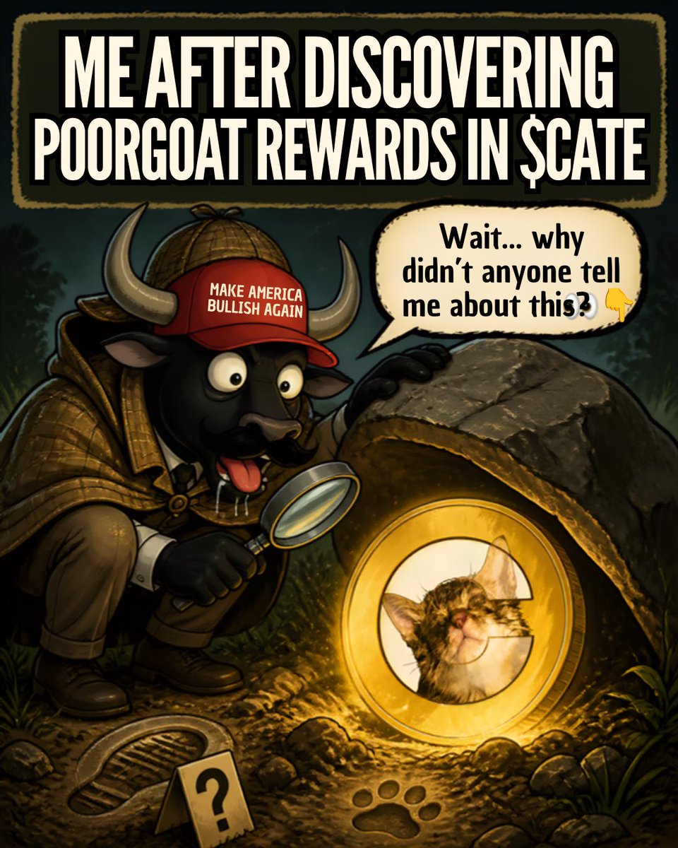 THEPOORGOAT's tweet photo. Some people find the goat.

Some people find the rewards.

The smart ones investigate both. 🐐🐱🔎

$POORGOAT → $CATE

#POORGOAT #CATE https://t.co/aPoMjP3U16