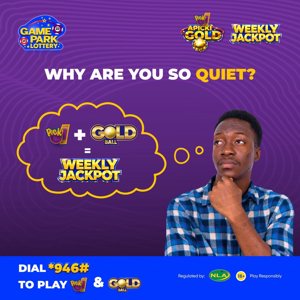 GamePark_GH's tweet photo. There’s a jackpot waiting to be won. Dial *946# to play Pick 1 + Gold Ball daily and gain a shot at winning Mula and weekly jackpot.
#pick1 #goldball #Apickigold https://t.co/81WTdkpTcp