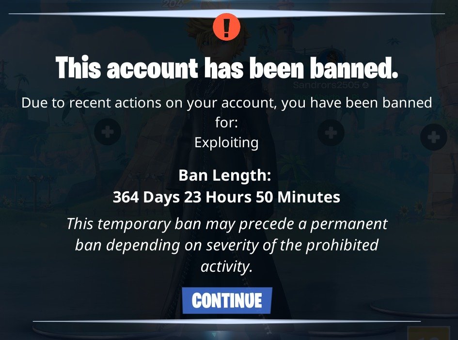 matxjr's tweet photo. FUI BANIDO NO FORTNITE POR UM ANO!!!!
e eu preciso de ajuda

no dia 17/09 recebi um aviso de BAN de 24h, e não achei que fosse algo sério então acabei esperando o timer zerar, mas ao entrar no jogo recebi uma extensão de BAN de 1 ano
@Fortnite @FortniteStatus @Brasil_Fortnite 
++ https://t.co/Zxel3tQJUk