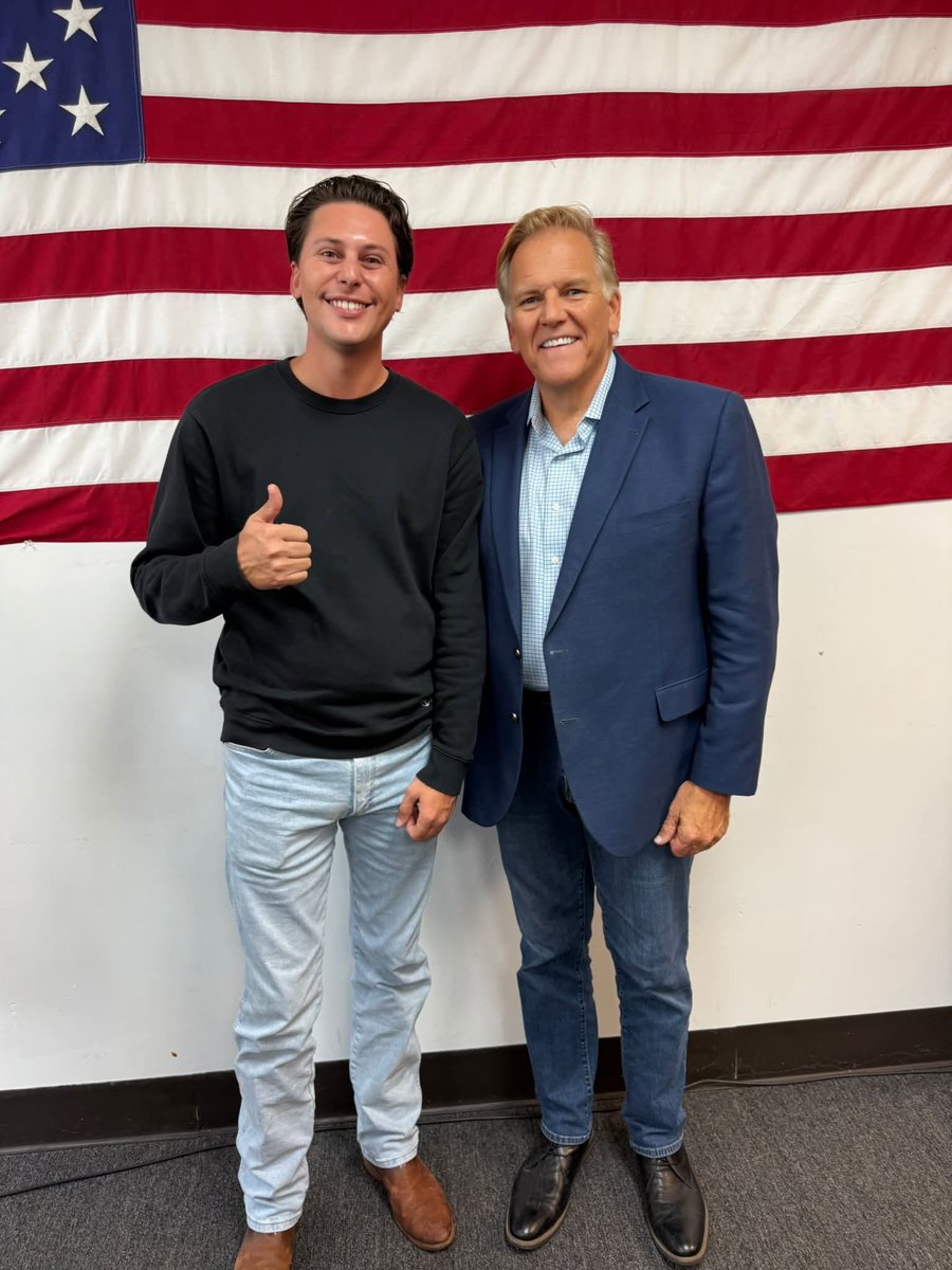 BronzedByBetsy's tweet photo. Looks like @MikeRogersForMI still doesn't care about hate on his campaign. This photo is from this morning's press conference, Sam has said Palestinian lives don't matter. https://t.co/jzDgFQLWjd