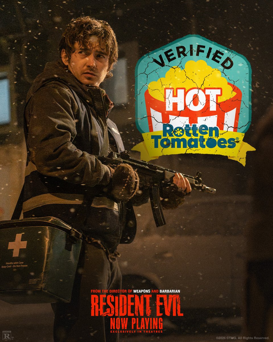 ResidentEvil's tweet photo. It’s your turn to take the ride.

From the mind of Zach Cregger, director of Weapons and Barbarian and starring Austin Abrams. Filmed for IMAX – Resident Evil is Certified Fresh and now playing in theatres. Get tickets. #ResidentEvil https://t.co/eLtrYSITwm
