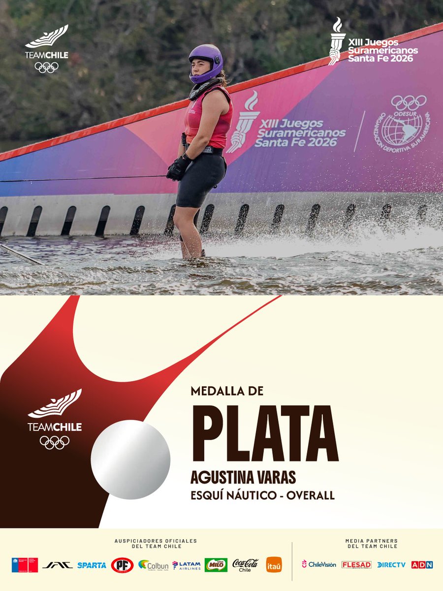 TeamChile_COCH's tweet photo. ¡LAS PRIMERAS DEL ESQUÍ! 🥈🥉🥰

Las esquiadoras Agustina Varas y Dominga González sumaron los primeros metales del Team Chile 🇨🇱 de Esquí Náutico 🎿💦 en Santa Fe 🇦🇷, tras ser plata 🥈 y bronce 🥉, respectivamente, en el overall. https://t.co/Um0vCONkjz