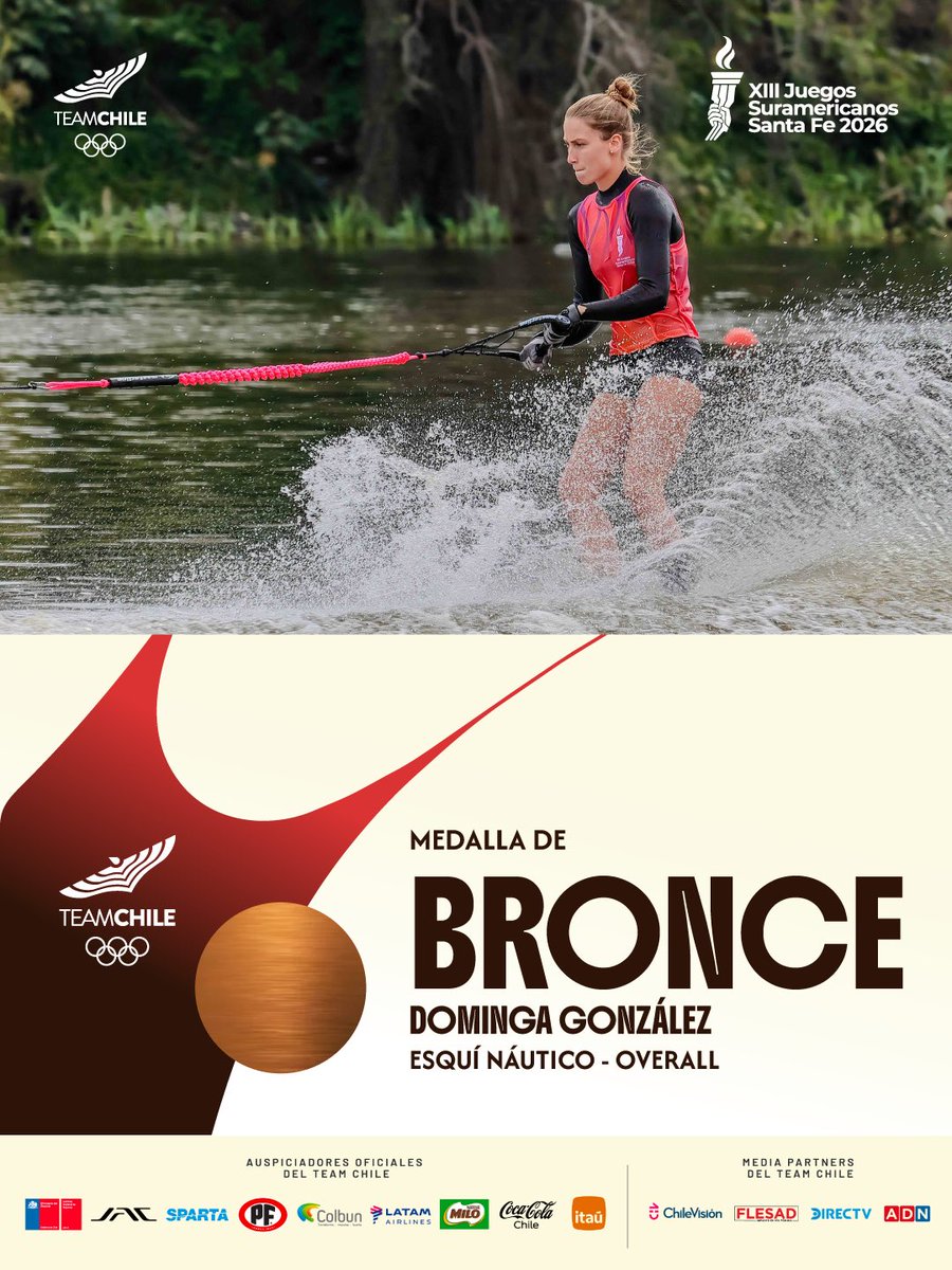 TeamChile_COCH's tweet photo. ¡LAS PRIMERAS DEL ESQUÍ! 🥈🥉🥰

Las esquiadoras Agustina Varas y Dominga González sumaron los primeros metales del Team Chile 🇨🇱 de Esquí Náutico 🎿💦 en Santa Fe 🇦🇷, tras ser plata 🥈 y bronce 🥉, respectivamente, en el overall. https://t.co/Um0vCONkjz