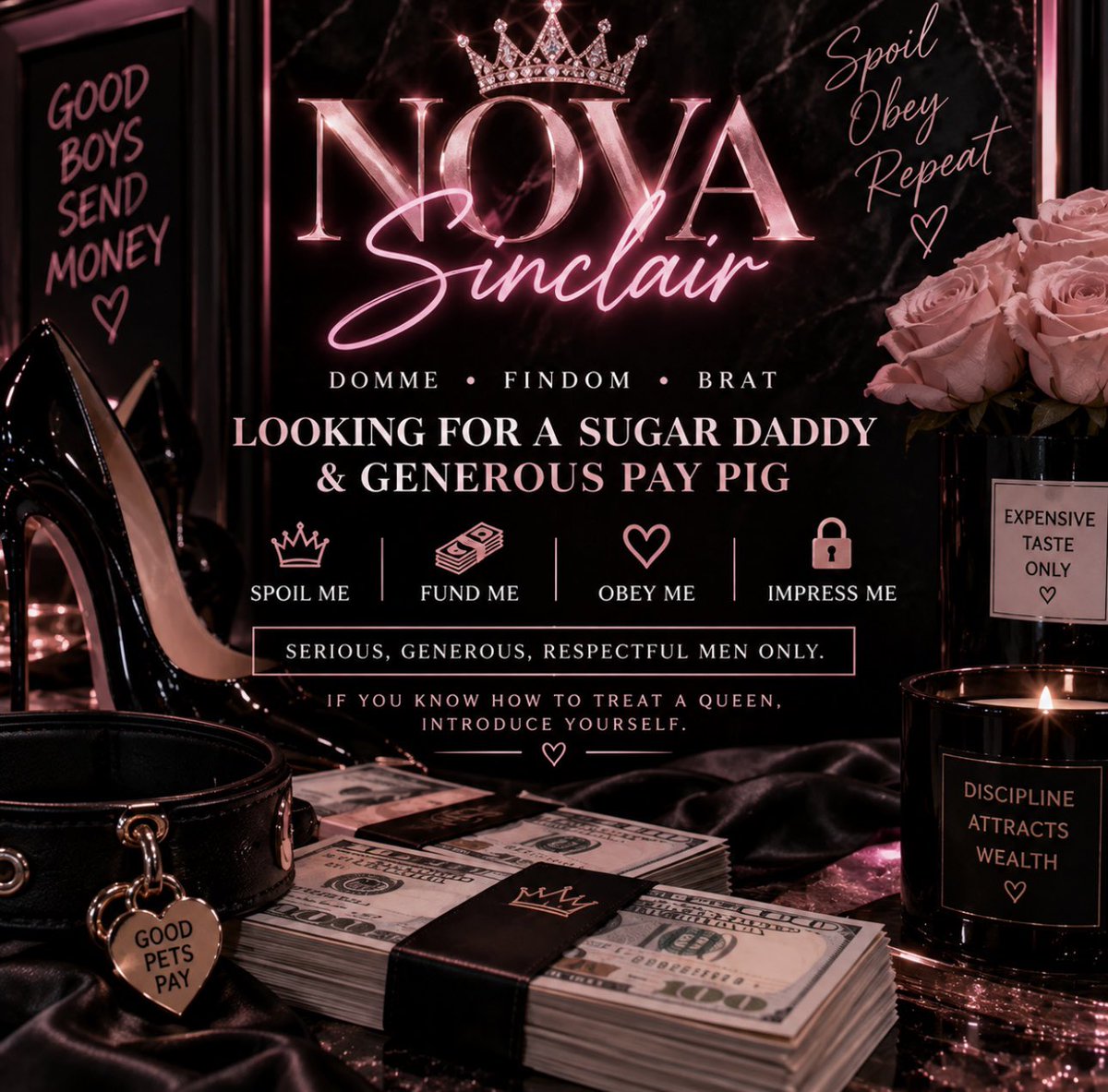 NovaSins0's tweet photo. Piggies &amp; sugar daddies, your search ends here. 👑💸

I’m not looking for compliments—I’m looking for generosity, consistency, and men who know how to spoil a woman who knows her worth.

Come correct. Come generous. Come ready to prove you’re different.

DM me if your serious😘 https://t.co/mO100SZVHn