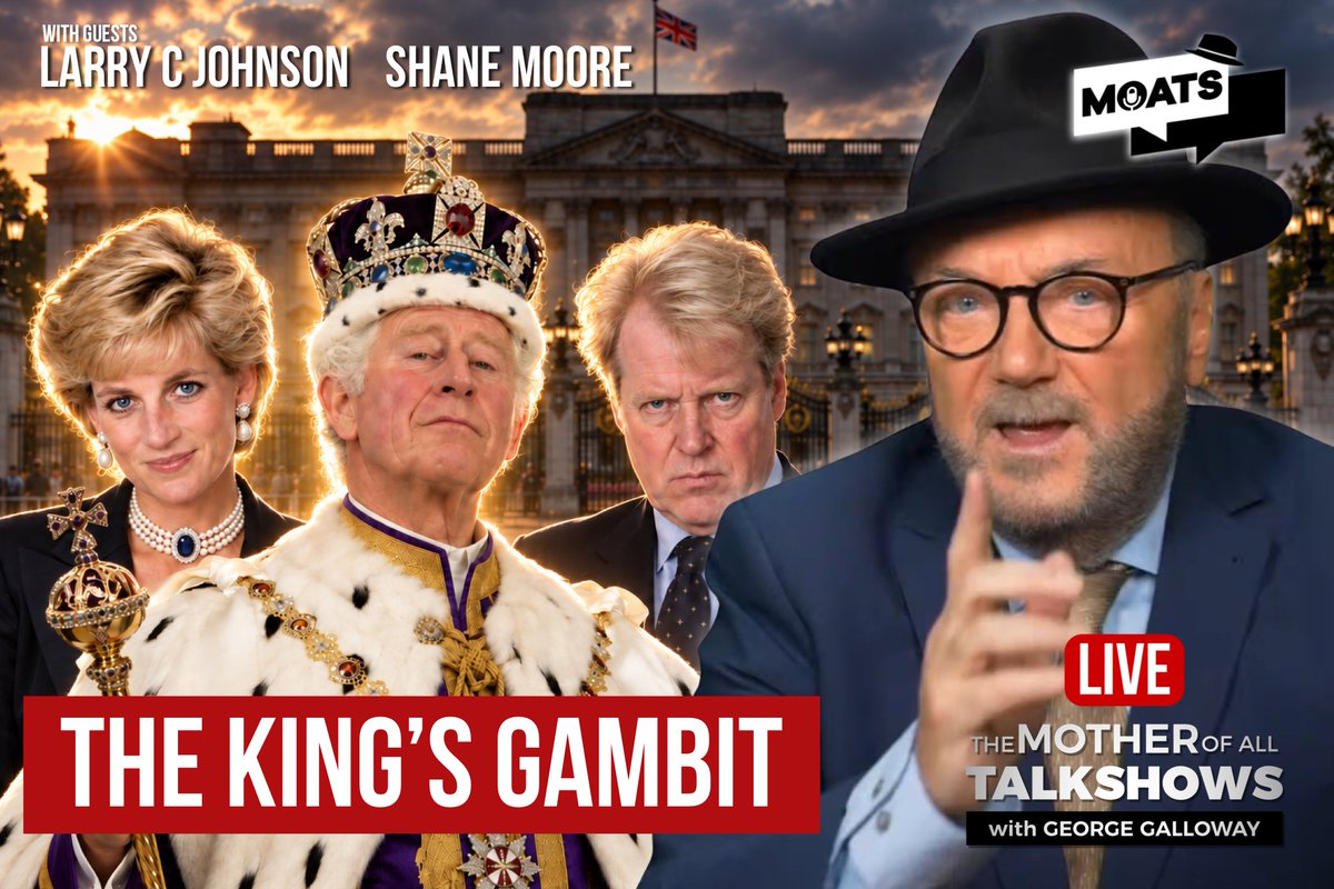georgegalloway's tweet photo. 💥🔴 SUNDAY 🎙️ #MOATS
Join me for The Mother Of All Talk Shows #LIVE on X and ALL platforms

▫️ with @moatstv guests Larry C Johnson @LarrySonar21 and Shane Moore @StopTheGameEire 

🇬🇧 7pm LONDON BST
🇺🇸 11am PT | 2pm ET https://t.co/d0OmgLfG2c