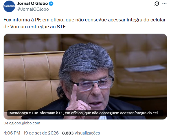 0C0RV0's tweet photo. Parece que a PF paralela só dá acesso ao celular de Vorcaro a quem lhes convém https://t.co/VcfVtffwpP