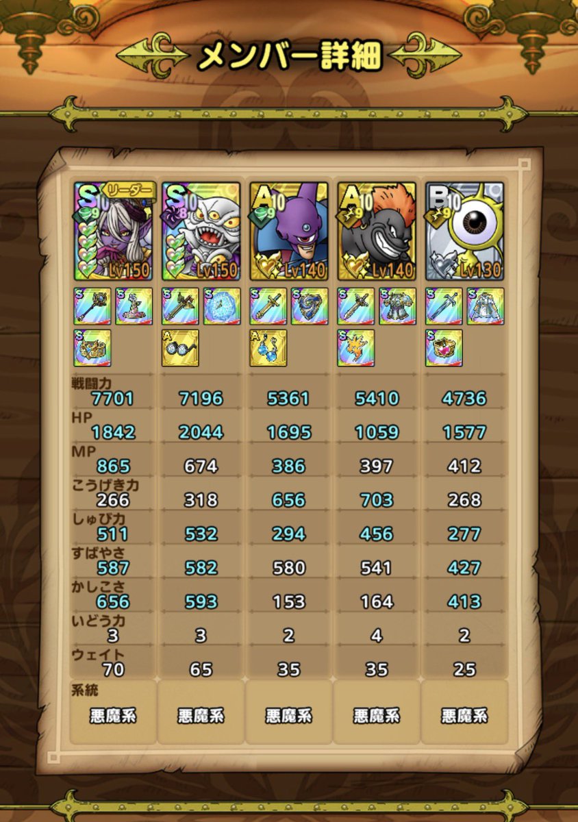 QaJtEYQh6QRnfdM's tweet photo. 【悪魔深淵：雑魚戦】
こんな感じの編成なら誘導さえ出来れば火力は強化度で補えば同じ流れで行けると思います。
１〜３と、４〜７では敵の配置が変わってくるので誘導が変わってしまいます。
これ以外のキャラは基本使用しなくても行けると思います。(続く) https://t.co/2l0UV386hC