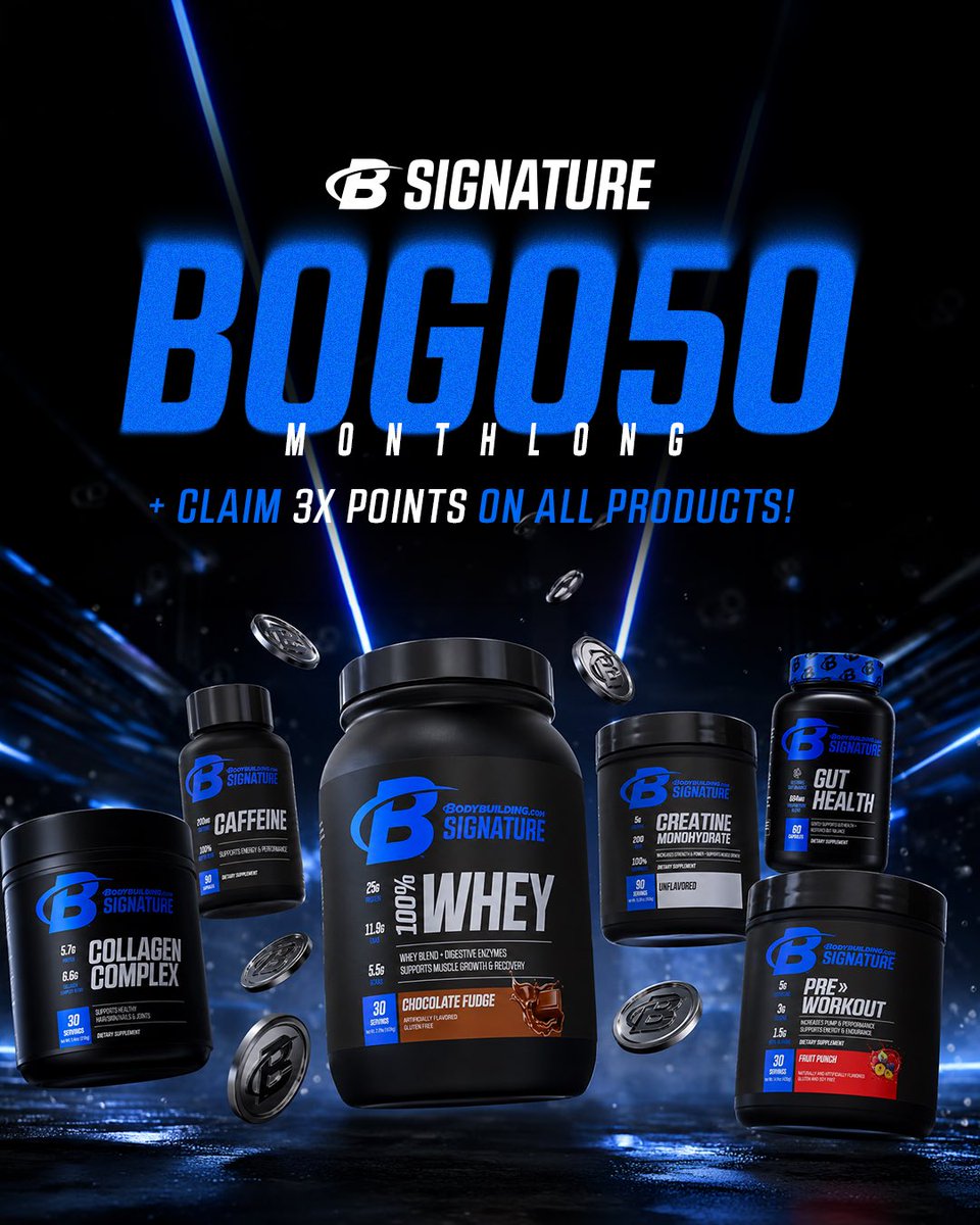 Bodybuildingcom's tweet photo. Our rewards program is back and better than ever ! And now you can get 3x rewards on all Signature products ! Shop now ➡️ https://t.co/Kg5okIJZPN https://t.co/SNc1mfi9Lg