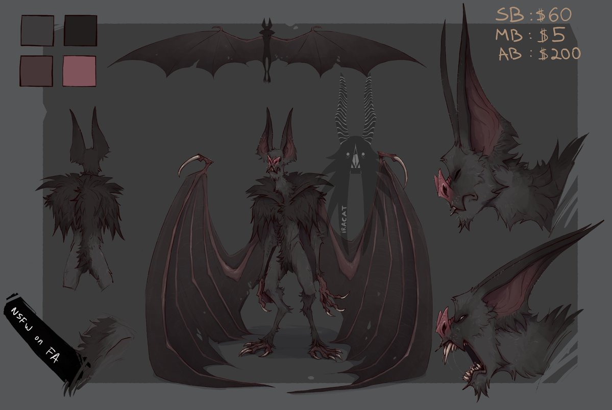 IraRA3dcreature's tweet photo. Adopt Vampire Bat🦇
#adoptable #openadoptable #adopt #adoptableopen #digitalart #creature #furry #anthro https://t.co/jARcflCTCr