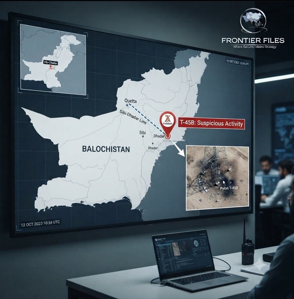 AhsanJunaidAJ's tweet photo. Sibi–Dhadar: Two 132kV transmission towers were reportedly destroyed with explosives by unidentified armed individuals, disrupting electricity supply to Dhadar and nearby areas.
#Sibi #Dhadar #Balochistan #SecurityUpdate #FrontierFiles https://t.co/XULIIcdTH6