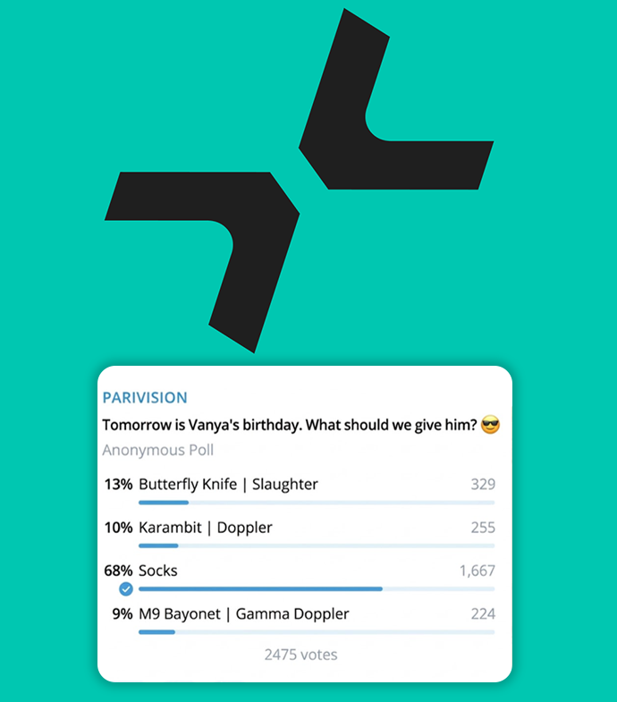 NartOutHere's tweet photo. Today was zweih’s 19th birthday, and PARIVISION’s Telegram followers got to vote on what gift he should receive

The options were three different knives… and socks

68% voted for the socks, so zweih ended up with some pretty good looking cars socks 💀 https://t.co/c2Kh4VBiBF