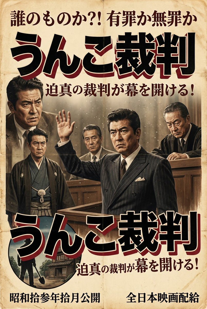 poop_revolution's tweet photo. 昭和の名作うんこ映画と言ったらやはりこれ、

「うんこ裁判」

最後まで目が離せないし、今見ても全く色褪せないのが凄いです。 https://t.co/73sv0jcH68