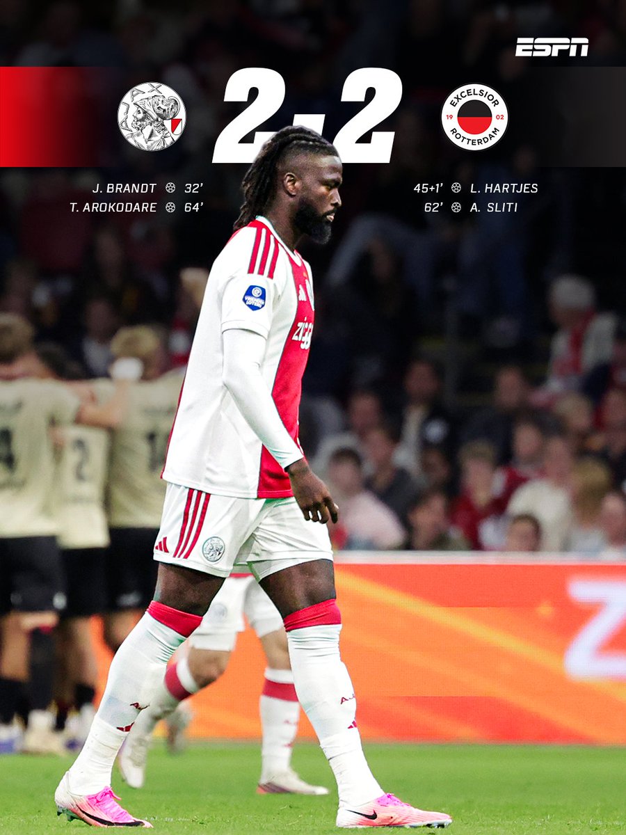 ESPNnl's tweet photo. Ajax verspeelt punten thuis tegen dapper Excelsior! https://t.co/LhiZSMJ6b6