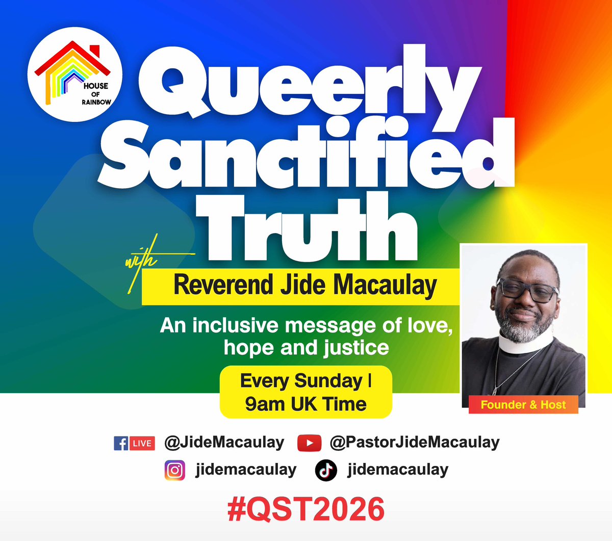 HouseOfRainbow's tweet photo. Join @HouseofRainbow 20th Sept for three acts of fellowship: God Adores You at 7am and Queerly Sanctified Truth at 9am online, followed by in person fellowship in London at 4pm. Join one or all, invite friends, share widely, and support our ministry through generous donations. https://t.co/3xc5T9afPD
