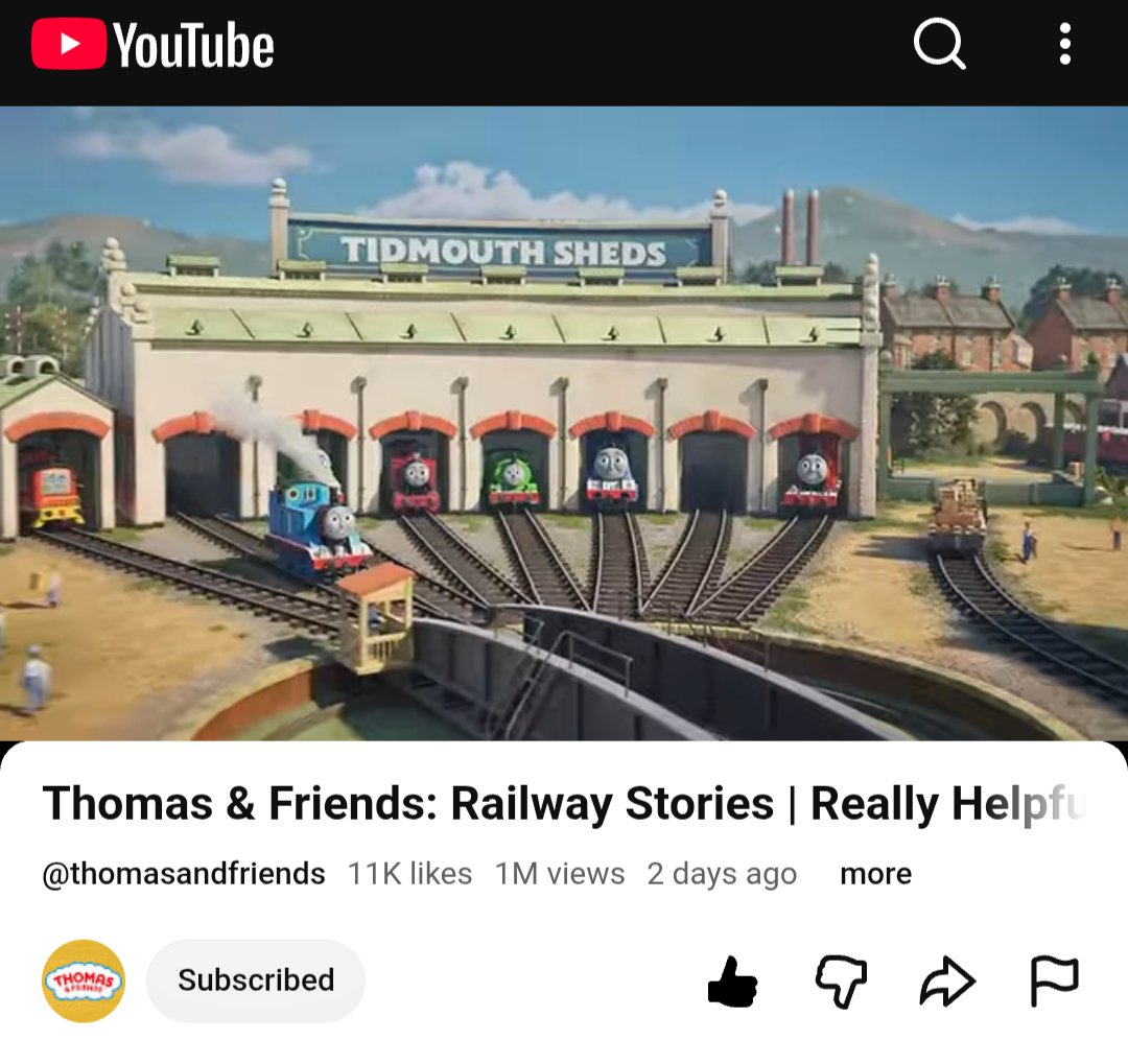 ThomasFanMike1's tweet photo. Thomas &amp; Friends Really Helpful Engines Special has now reached the ONE MILLION mark on YouTube!🎊 https://t.co/eGrd1JmPb1