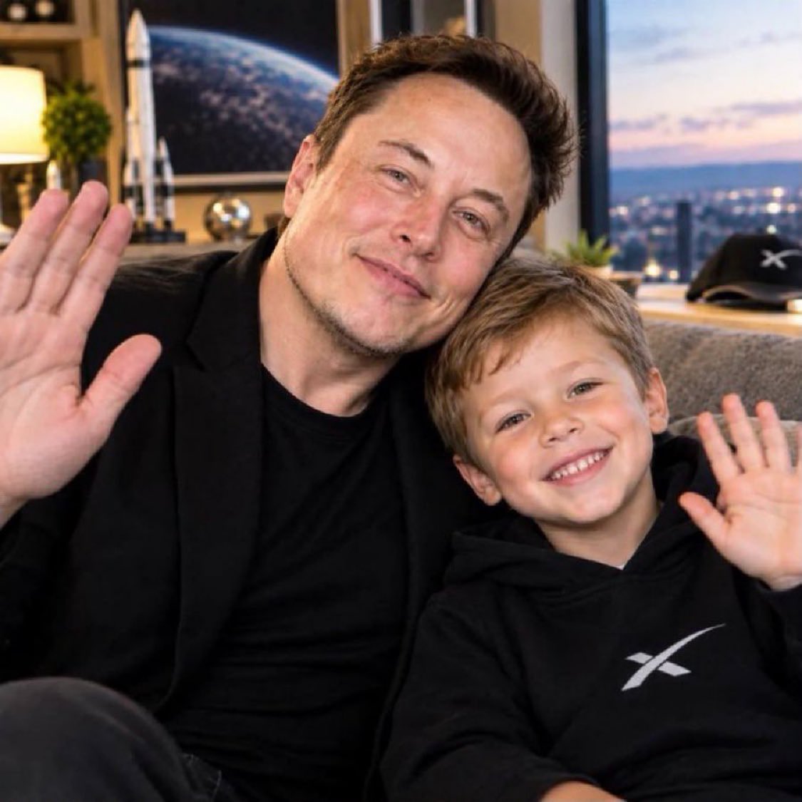 Reevemotiva's tweet photo. A sweet little hello can brighten the whole day. ❤️👨‍👦 Seeing that happy smile makes every moment special. Sending lots of love, warmth, and a big hello right back! 🥰👋✨ https://t.co/313G0BeZ35