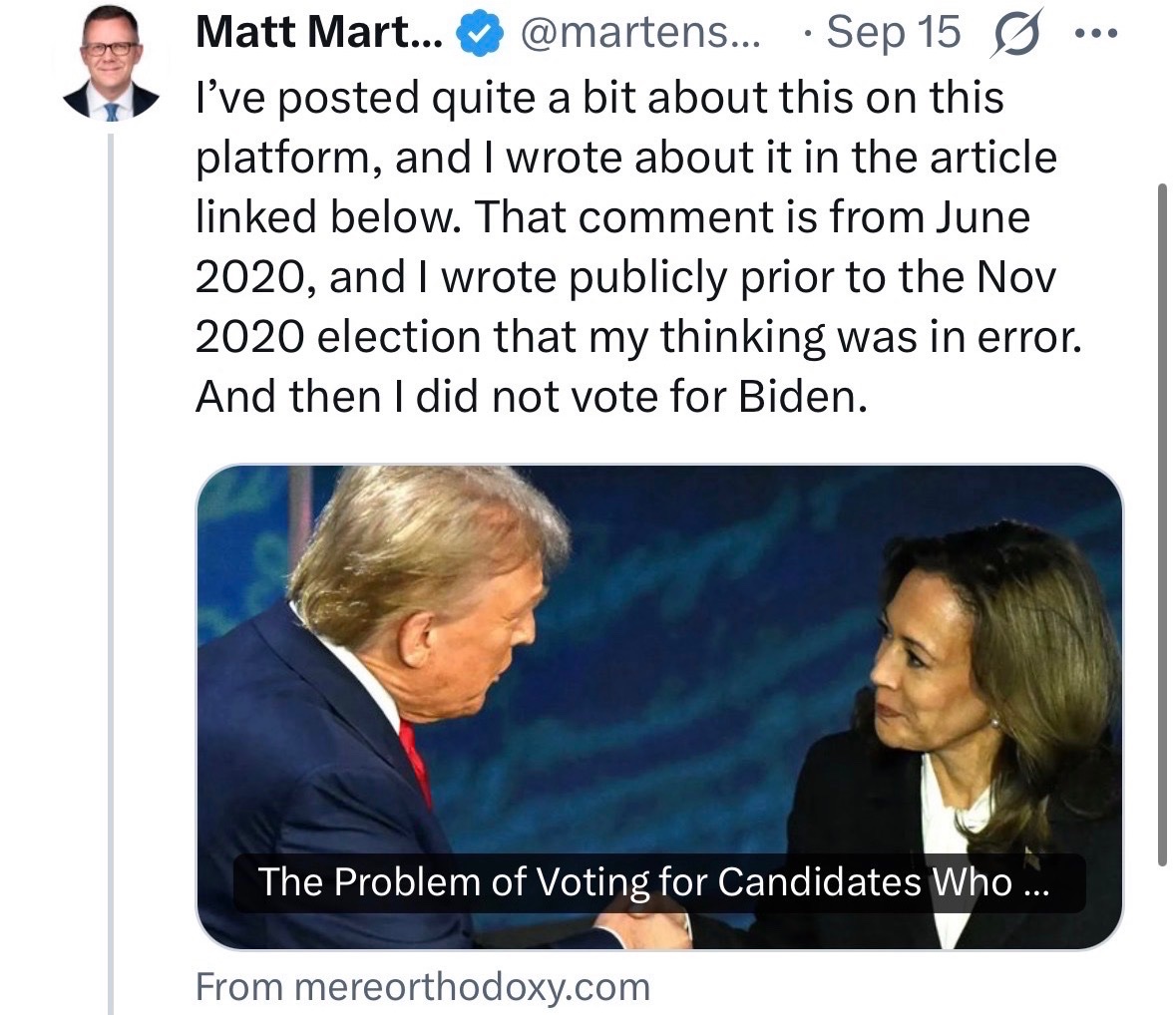 itsmitchpeters's tweet photo. @WilliamWolfe @martensmatt1 Then, at best, you’re both guilty of misrepresenting each other. https://t.co/F5TkKpDfnr