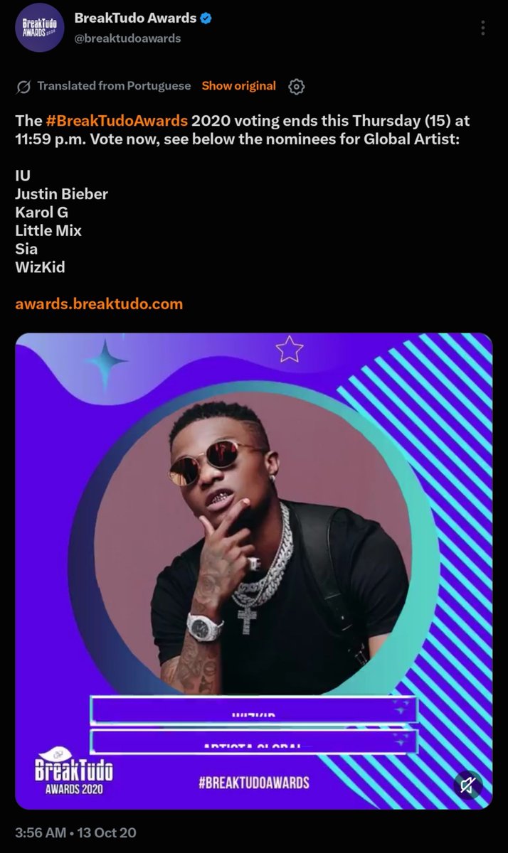 sonders__808's tweet photo. Who be this new cat fanbase?😂😂 Burna Boy first nomination at this show was through a wizkid song, Wizkid is the most awarded and most nominated African artists at the BreakTudo Awards. https://t.co/13NWYZFZlU