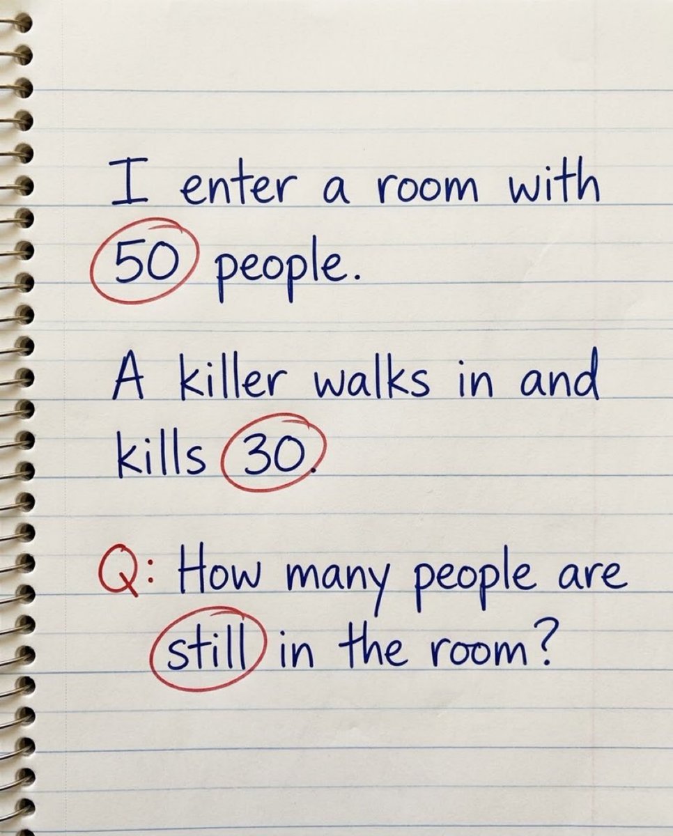 Commentarystef's tweet photo. How many people are still in the room ? 👀

Solve honestly in 10 seconds...!!! https://t.co/vTk2W82pDt