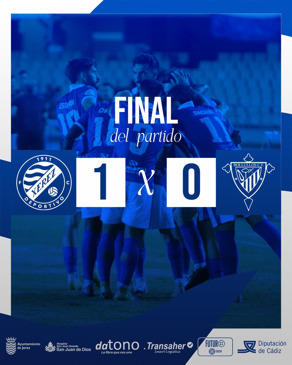 XerezDFC's tweet photo. 🏟️⌚️1⃣-0️⃣ | ¡FINAL! ¡FINAL! ¡FINAL! (90')

🔹 Primera victoria de la temporada en Chapín

📻 https://t.co/xBSguq4nso
📺 https://t.co/8cQGK95ixE

#XerezDeportivoBollullos https://t.co/G68XKRAdXX