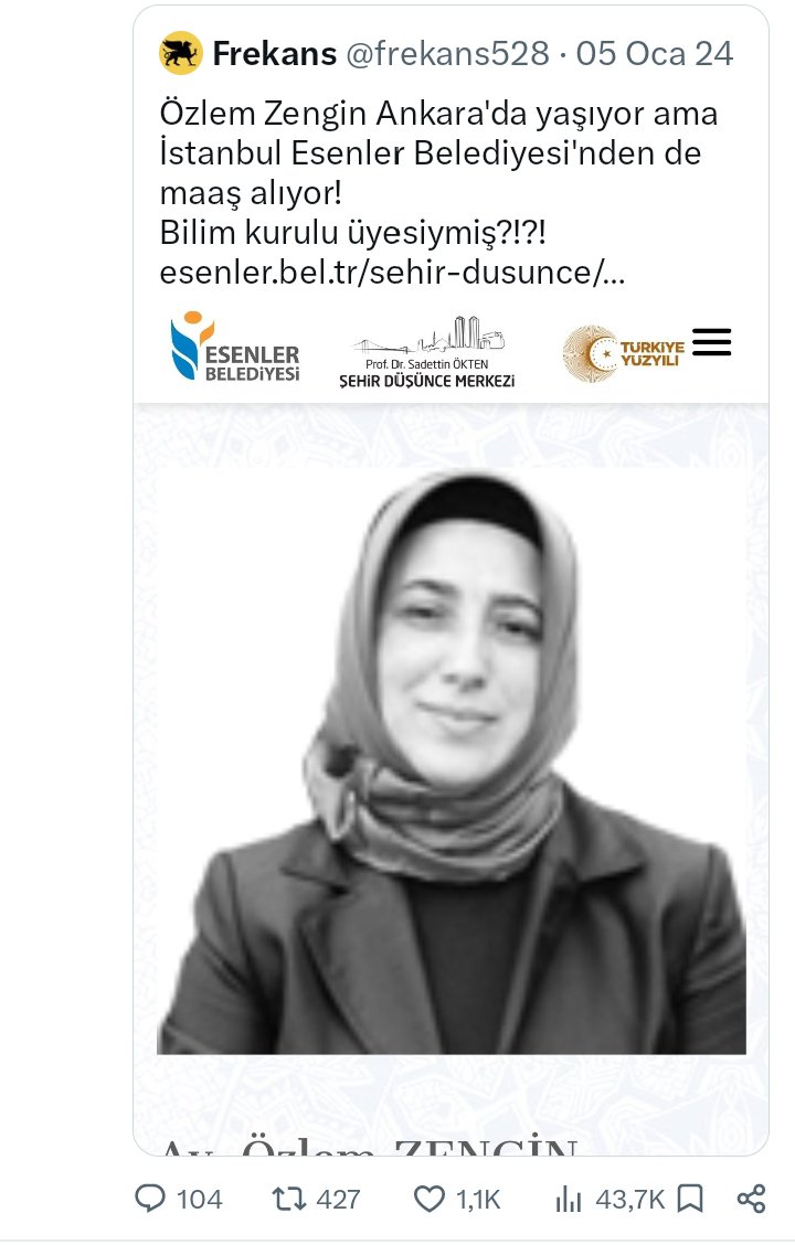 engl62030841's tweet photo. Ben bunu 2024 yılında Araştırmıştım , doğrumu diye.

Esenler belediyesinin sitesine girmiştim.. maalesef doğru.

Bunların arasında
AKP'li, Özlem ZENGİN
Dr. Nureddin NEBATİ ve bir çok isim,,,

Bilim Kurulu Üyeleriymiş.

Paraya para dememişler.
İyi kazanç elde ediyorlar.
Vay be 🙄 https://t.co/F58MButY03