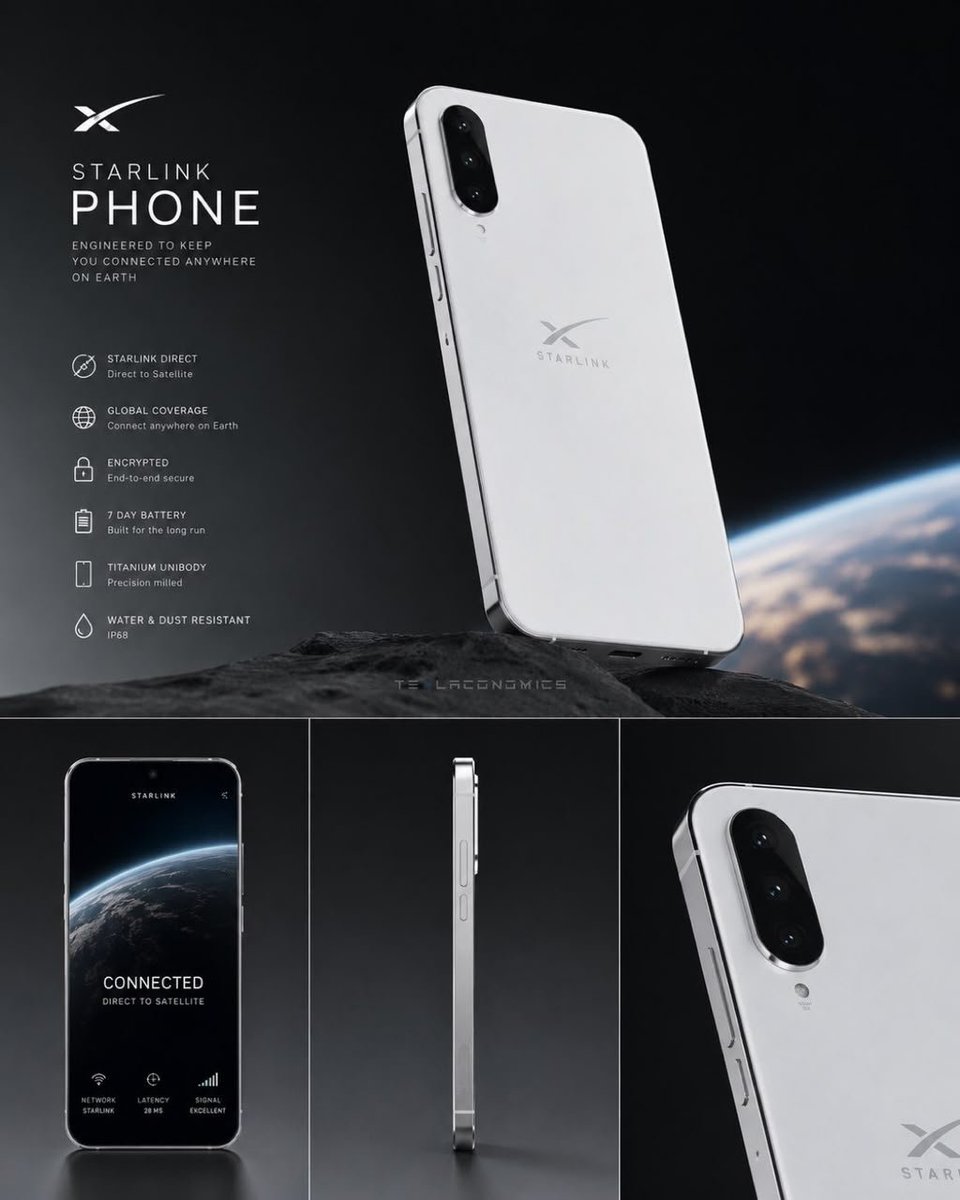 Libertywatchx01's tweet photo. 🚨 THE WAIT IS NOW OVER I HAVE JUST RELEASED THE OFFICIAL TESLA STARLINK PHONE WITH ONE YEAR OF FREE STARLINK SERVICE 

I AM GIVING AWAY 100 OF THESE TO MY FOLLOWERS WHO LIKE COMMENT AND SHARE

GOOD LUCK https://t.co/fIGNYU36aZ
