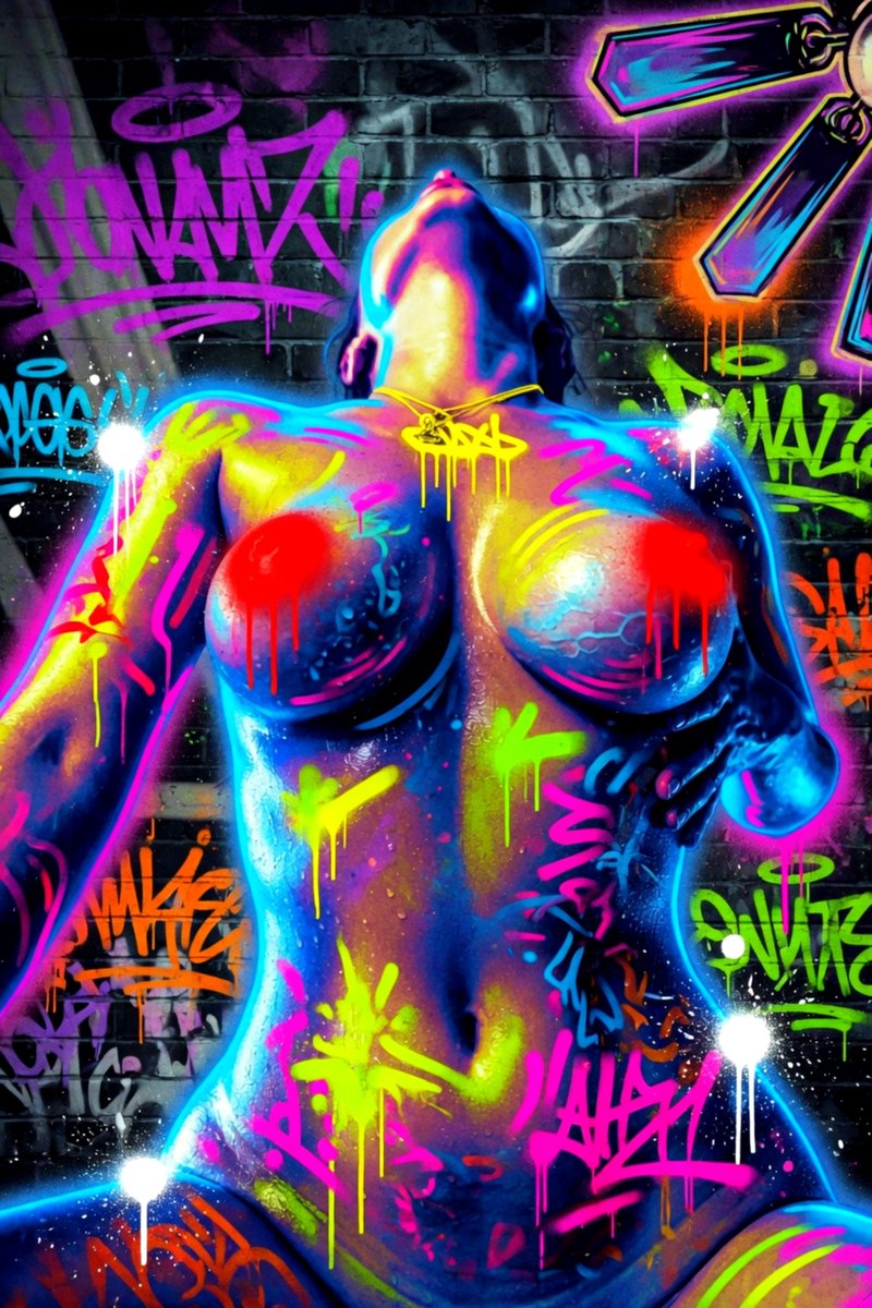 RedRitualAI's tweet photo. The canvas was her π₯
#AIArt #NSFW #AIPorn #Graffiti #Neon #RedRitualAI https://t.co/h2vDk1C75l