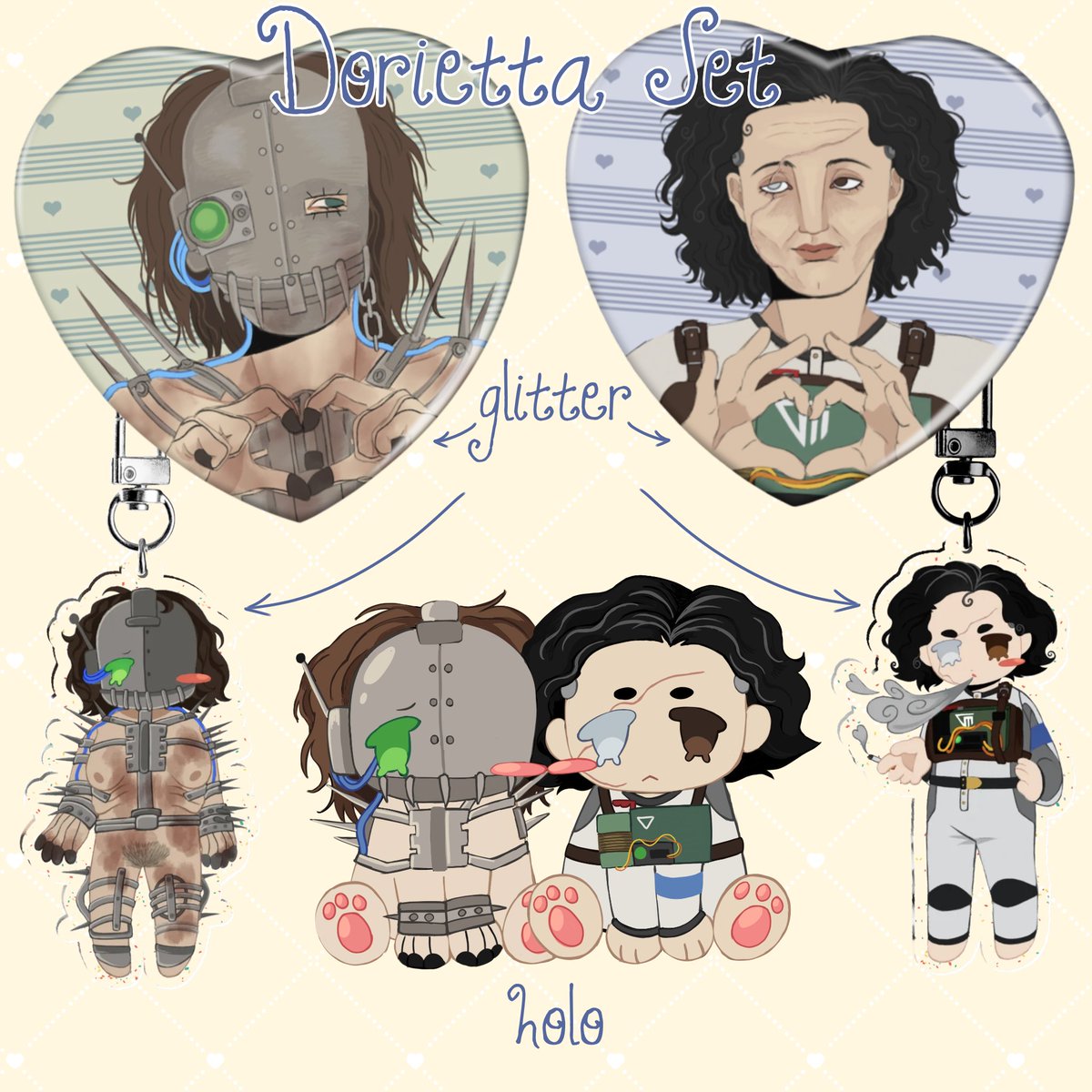 spitdollys's tweet photo. my dorrietta merch set is now available on my store, each piece available separately too !!!!!!! NEVER SEPARATED AGAIN 
https://t.co/jEubiOBvEi https://t.co/795qX2cc5E