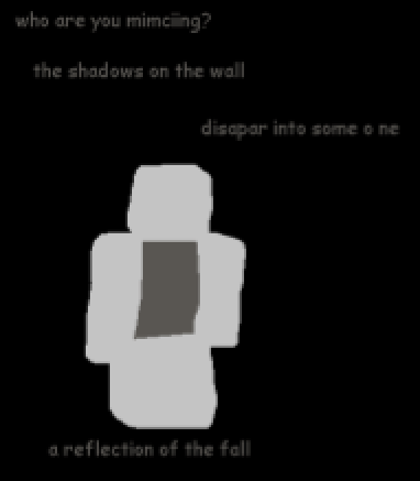 Fr1sk_Da_human's tweet photo. #foraken #modelrig1212 comic thingy hope yall like it Who are you mimicking? The shadows on the wall?
Disappear into someone, a reflection of the fall
You're a tool, you are nothing, you regurgitate it all
You're a thief, you're a liar, you're an echo down the hall 1/2 https://t.co/flX6afLYNt