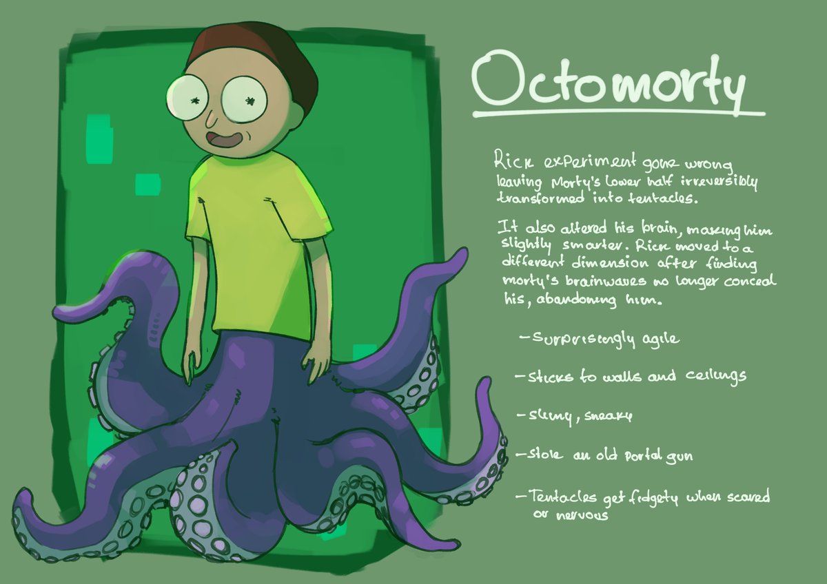 soot_chan's tweet photo. I didn't think this very thoroughly I just wanted to make a morty with tentacles k bye

#mortysummercamp https://t.co/IzeWhaNuPh