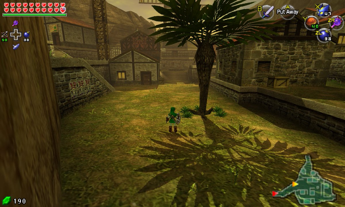 rlgcarrot's tweet photo. An experiment showing real-time shadows in OoT3D! It is using the real hardware shadows feature.
Even Grezzo themselves experimented with them in some unused code! https://t.co/AQ2lsrwtli