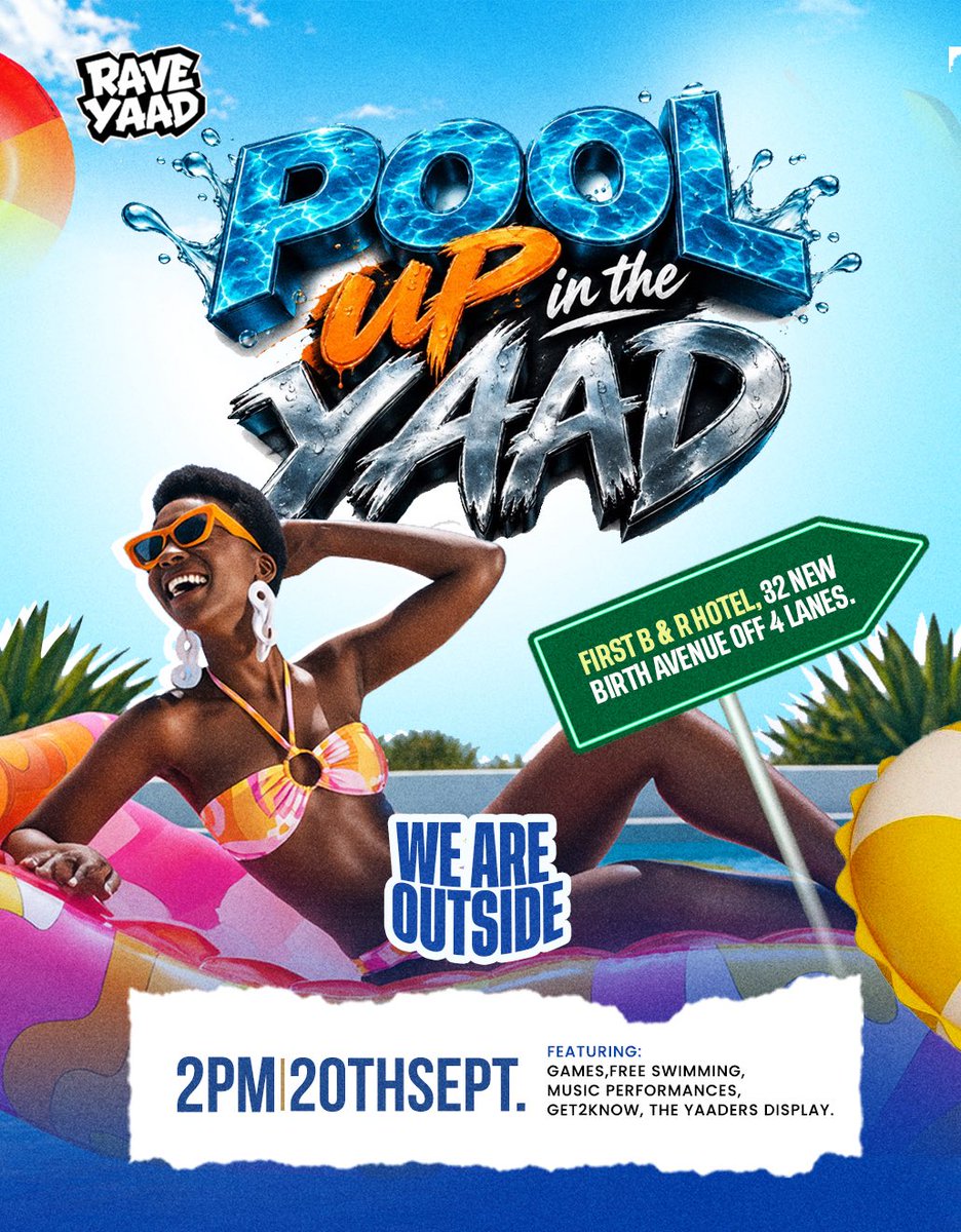 raveyaad's tweet photo. Tomorrow, we’re outside.
No pressure. No boring energy. music, games, pool, new connections and pure YAAD vibes. https://t.co/XPpvypeMTD