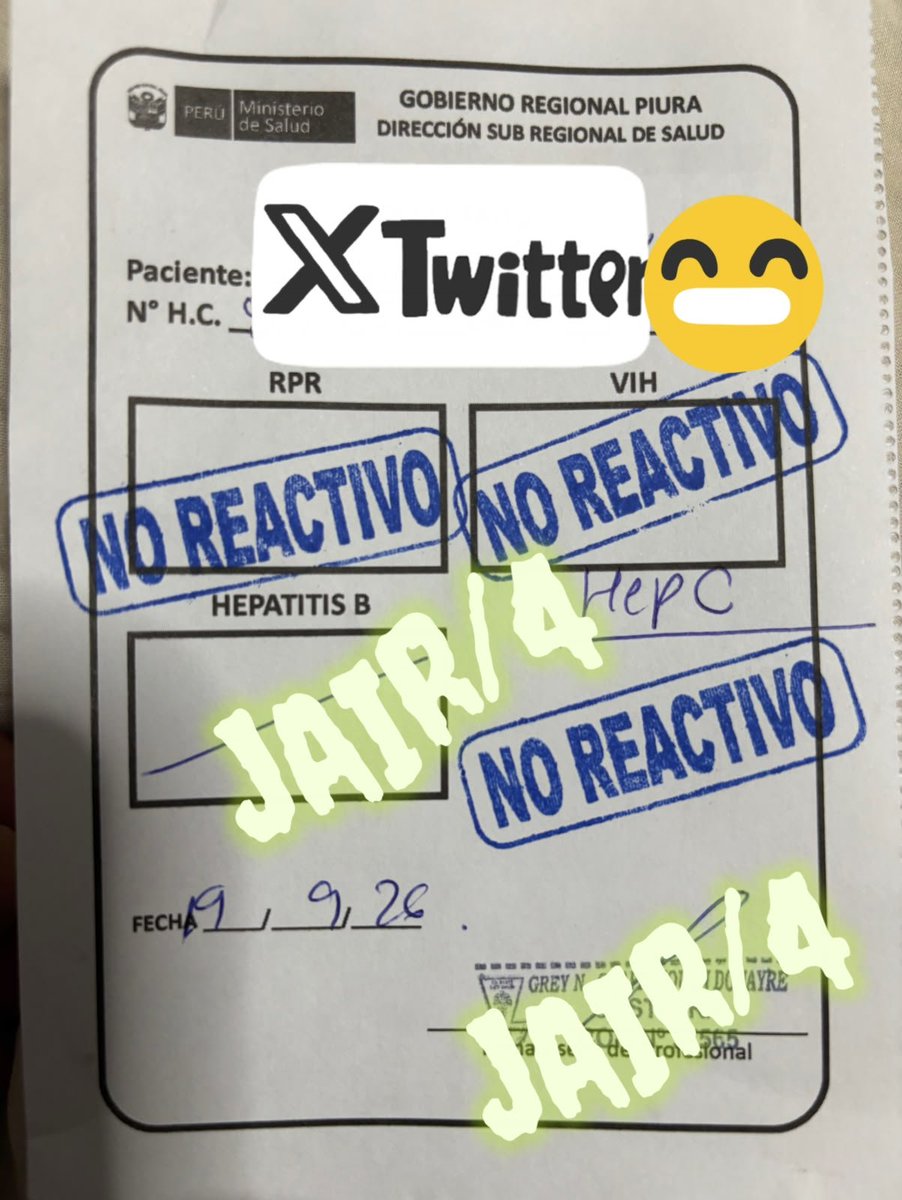 Franco3x_'s tweet photo. Examen de Vih gracias adiós negativo.  Por seguridad no pongo mis datos personales Usando PREP.  Tengan cuidado hay personas que hablan huevxdxs de mi y toman mi prueba para engañar a otras personas. No les crean. https://t.co/oyYfE1NUpy